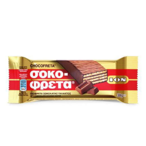 Ion Sokofreta milk chocolate covered wafer bar 38gr