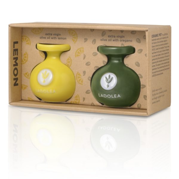 Green Pot-EVOO with Oregano&Yellow Pot-EVOO with Lemon 80ml